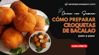 CROQUETAS DE BACALAO caseras 🤤👌🏼 Receta fácil paso a paso [upl. by Jasik]