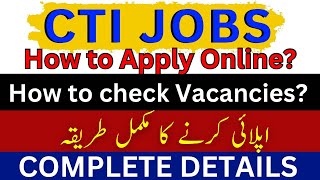 Punjab CTI Jobs Announced 2024  How apply for CTI Jobs  Complete information About CTI Jobs [upl. by Karisa]