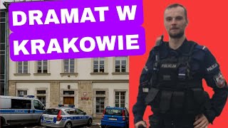 DRAMAT W KRAKOWIE OBCOKRAJOWIEC ODEBRAŁ BROŃ POLICJANTOWI PADŁY STRZAŁY [upl. by Niveb906]