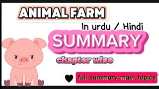 Full summary of Animal farm chapter wise  main topics  Animal farm Novel [upl. by Arymahs139]