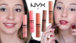 I Swatched my Collection of Nyx Butter Glosses [upl. by Annasus886]