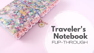 Pocketful of Sunshine Embellished Travelers Notebook  Flip Through [upl. by Arretnahs]