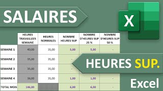 Salaires et heures supplémentaires majorées Excel [upl. by Micro]