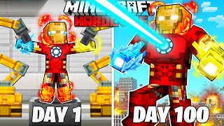 I Survived 100 Days as ELEMENTAL IRON MAN in HARDCORE Minecraft [upl. by Alicec394]