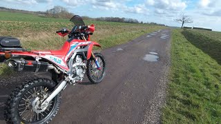 1st ride with the BLACK WIDOW on the CRF 300 L  just a quick summary HD 1080p [upl. by Eivod]