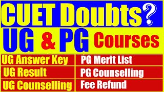 UG amp PG Admission Doubts  CUET24 Doubts  Admission  Merit List  Counselling  Fee Refund [upl. by Ibrik]