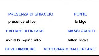 PATENTE B IN ENGLISH CAPITOLO PERICOLO Vocabularies in English Italian MarwinDT CeDCQC2 [upl. by Barbette]