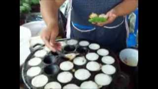 Khanom Krok Coconut Pancakes [upl. by Enilhtak]