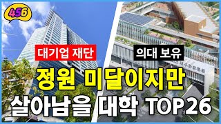 정원 미달이지만 살아남을 대학 TOP26 취업률등록금경쟁률 [upl. by Ailemap]