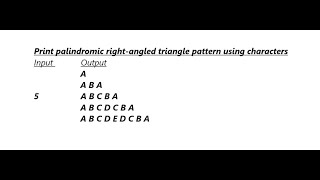 Palindromic right angled triangle pattern in python in english [upl. by Erreip499]