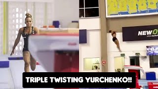 Rebeca Andrade 🇧🇷 reveals New TRIPLE Twisting Yurchenko vault Video 👀👀 [upl. by Brant983]