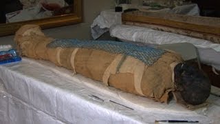 Decomposing ancient mummy gets a cleaning [upl. by Ikcaj]