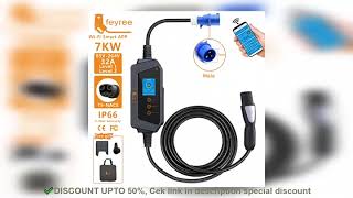 ✔️feyree Portable EV Charger with TSNACS Connector 32A up to 50A 12kw High P [upl. by Kcirdlek599]