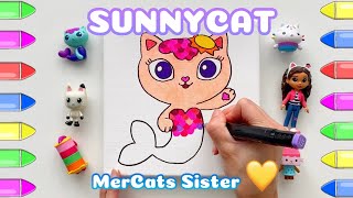 Gabbys Dollhouse Colouring SunnyCat [upl. by Norabal827]