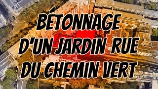 Bétonnage dun jardin au 129 rue du CheminVert 11e [upl. by Anayd]