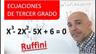 CÓMO RESOLVER ECUACIONES DE TERCER GRADO Método o regla de Ruffini [upl. by Sexton]