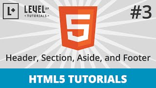 HTML5 Tutorials 3  Site Structure  Header Section Aside and Footer [upl. by Publius]