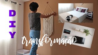 DIY QUARTO PEQUENO DE CASAL  A TRANSFORMAÇÃO [upl. by Airbmat]