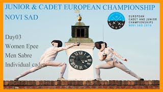 CADET EUROPEAN CHAMPIONSHIP  Men Sabre Women Epee  Finals [upl. by Adni306]