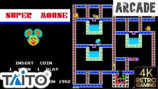 Super Mouse Arcade  Taito 1982  4k Gameplay [upl. by Fineberg]