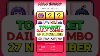 Tomarket Daily Combo 27 November  Tomarket Today Combo  Tomarket Combo  Tomarket Combo Card [upl. by Salvadore]