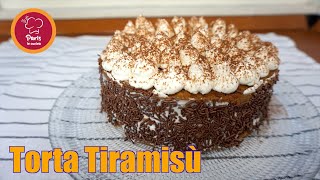 Torta Tiramisù senza uova con Pan di Spagna SUB ENGFRAESPGER [upl. by Eednac]