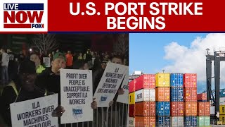 Dockworkers launch strike at US ports could cost billions  LiveNOW from FOX [upl. by Atinihs243]