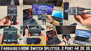 Farraige®HDMI Switch Splitter 2 Port BiDirectional HDMI Switch Supports 4K 2K 3D Full HD review [upl. by Herc]