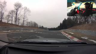 Modded E36 328i with Nitron vs 2013 Subaru BRZ on two laps of Nürburgring VLN circuit DN7 [upl. by Meredeth711]