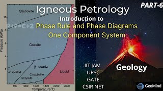 Phase Rule and Phase Diagrams  One Component System  Igneous Petrology  Geology  GATE  NET JAM [upl. by Yttel499]