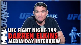 Darren Elkins Cub Swanson will spill blood by looking at me 😂  UFCVegas45 [upl. by Kitarp]