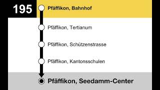 PostAuto Ansagen  195 Pfäffikon SZ Bahnhof – Pfäffikon SZ SeedammCenter [upl. by Thinia]