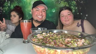 Ceviche Tostadas Mukbang w La Gordiz Eats amp Maya [upl. by Enihpled134]