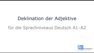 Adjektivdeklination  Deutsch lernen A1A2 [upl. by Elletnwahs]