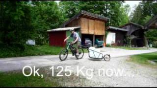 Aevon Bicycle Single Wheel Trailer LoadTest  125Kg [upl. by Nylkaj]