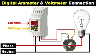 Digital Ammeter Voltmeter Connection with CT TheElectricalGuy [upl. by Narud]