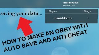 how to make obby game on roblox studio with auto save and anti cheat [upl. by Descombes52]