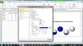 Excel  Kugeldiagramm 3 aus 3DBlasendiagramm mit Füllstandsanzeige [upl. by Nitza]