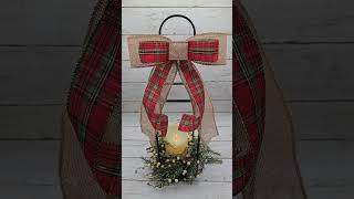 Burlap and Tartan Plaid Ribbon Bow for Christmas Decorating christmas christmasbow handmade [upl. by Abagail]