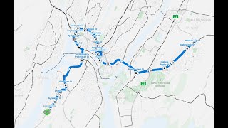 LINJE 5  Langøya  Moen fv 130  Nobina Nedre Glomma [upl. by Elleinahc377]