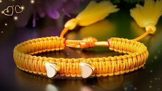 🌟 Aprende FACIL hacer esta Pulsera de MODA con hilo  BRACELETS 💛 [upl. by Fagen]