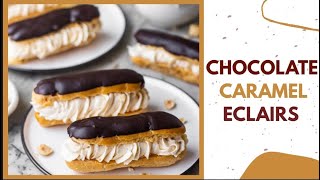 How to bake Eclairs at home  Choux pastry made easy  Chocolate Caramel eclairs recipe [upl. by Eiduam235]