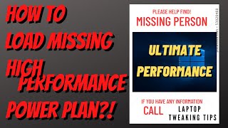 How to load missing High Performance Power Plan [upl. by Aisereht407]