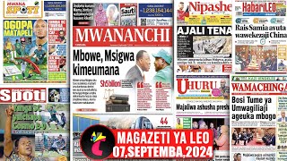 Magazeti ya leo070924AJALI YAUA 12 YAJERUHI 36 MBEYASIMBA YAWEKA MIKAKATI CAFYANGA YAICHAPA [upl. by Madelina]