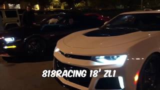 2018 Camaro ZL1 vs 2018 Mustang 50 full bolt ons  Street Race [upl. by Moyna]