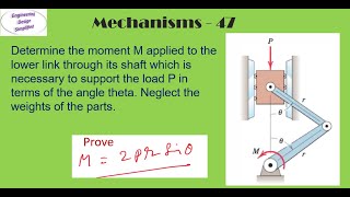 Slider crank mechanism  Static force analysis [upl. by Auberta]