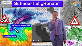 SchneeTief quotRenatequot im Südwesten Milderung am Wochenende Wettervorhersage 2127112024 Glätte [upl. by Annovy]