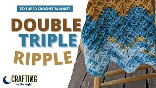 Crochet Textured Ripple Blanket Tutorial [upl. by Anairb]