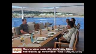 Larry Ellison Invites Maui Mayor to Meeting on Lanai Yacht  Feb 2013 [upl. by Blockus]