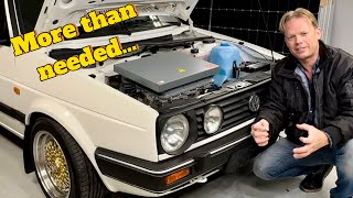 Electric golf Mk2 Power upgrade Double the power double the fun Nissan Leaf 160kW inverter swap [upl. by Enobe956]